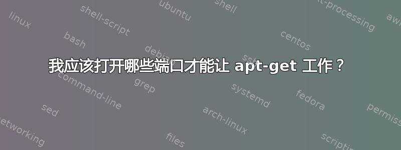 我应该打开哪些端口才能让 apt-get 工作？