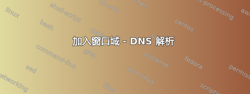 加入窗口域 - DNS 解析