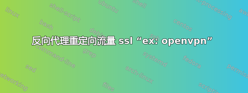 反向代理重定向流量 ssl “ex: openvpn”