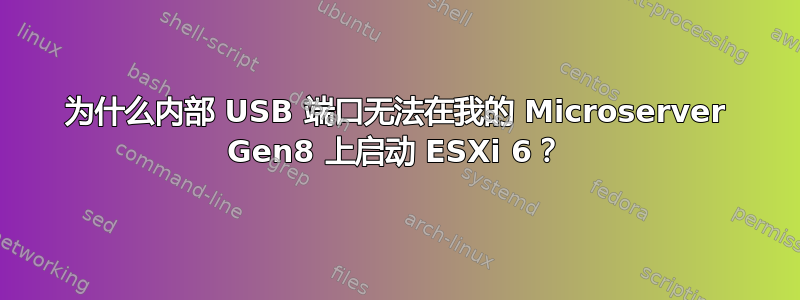 为什么内部 USB 端口无法在我的 Microserver Gen8 上启动 ESXi 6？