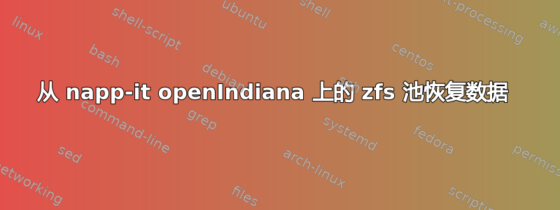 从 napp-it openIndiana 上的 zfs 池恢复数据 