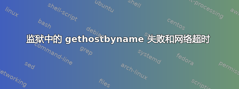 监狱中的 gethostbyname 失败和网络超时