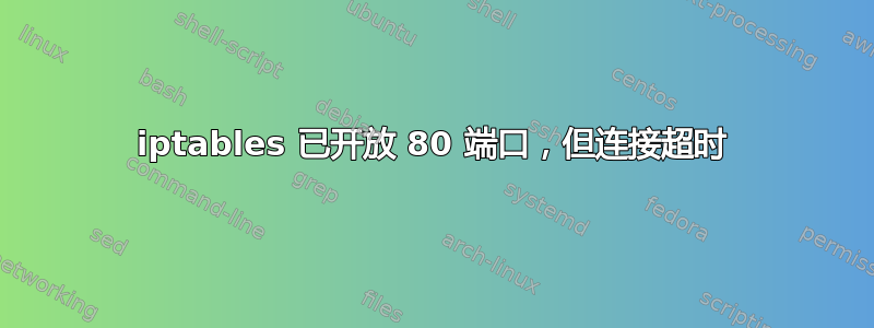 iptables 已开放 80 端口，但连接超时