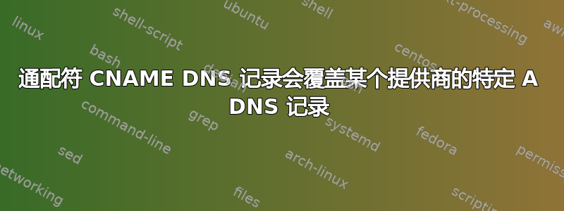 通配符 CNAME DNS 记录会覆盖某个提供商的特定 A DNS 记录