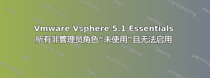 Vmware Vsphere 5.1 Essentials 所有非管理员角色“未使用”且无法启用