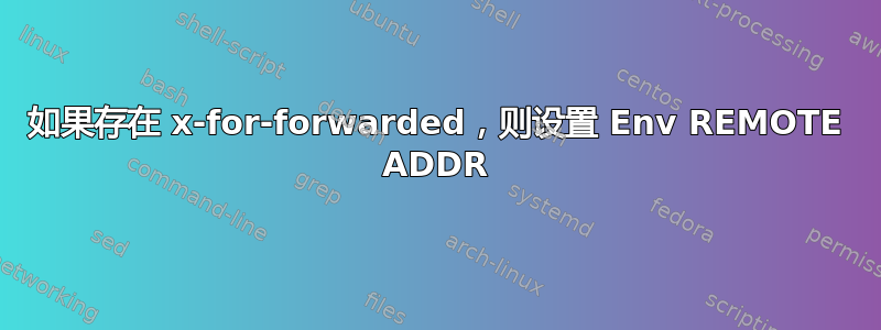 如果存在 x-for-forwarded，则设置 Env REMOTE ADDR