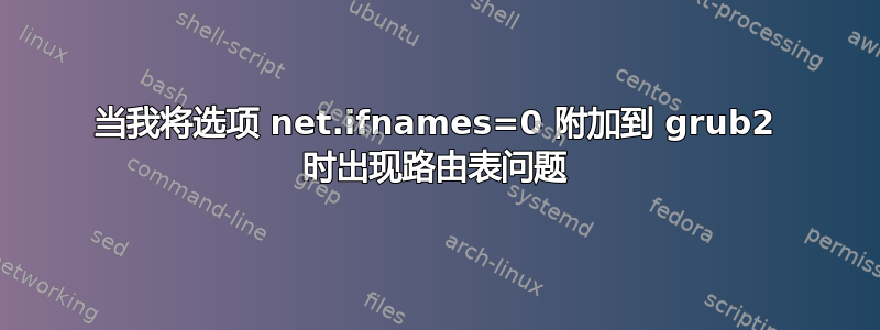 当我将选项 net.ifnames=0 附加到 grub2 时出现路由表问题