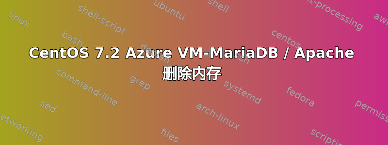 CentOS 7.2 Azure VM-MariaDB / Apache 删除内存