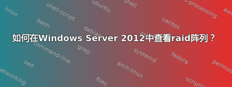 如何在Windows Server 2012中查看raid阵列？