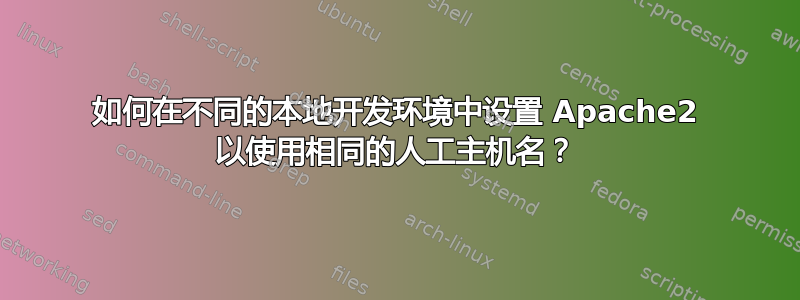 如何在不同的本地开发环境中设置 Apache2 以使用相同的人工主机名？