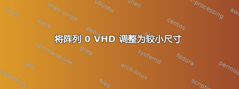 将阵列 0 VHD 调整为较小尺寸