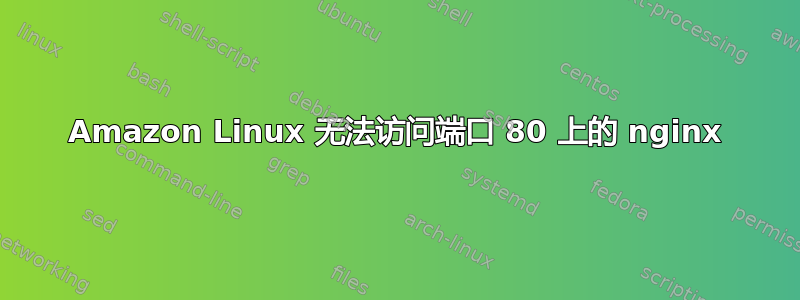 Amazon Linux 无法访问端口 80 上的 nginx