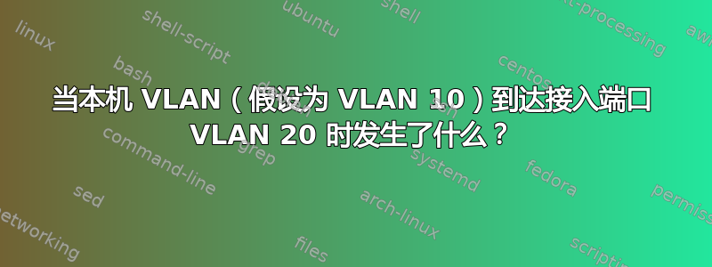 当本机 VLAN（假设为 VLAN 10）到达接入端口 VLAN 20 时发生了什么？