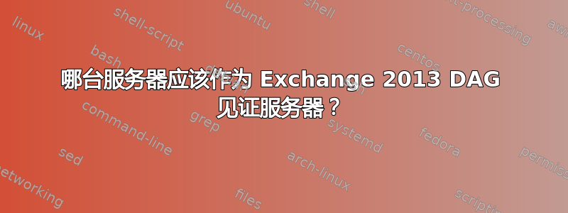 哪台服务器应该作为 Exchange 2013 DAG 见证服务器？