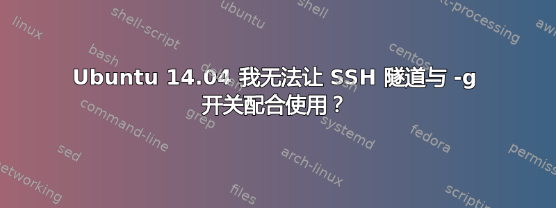 Ubuntu 14.04 我无法让 SSH 隧道与 -g 开关配合使用？