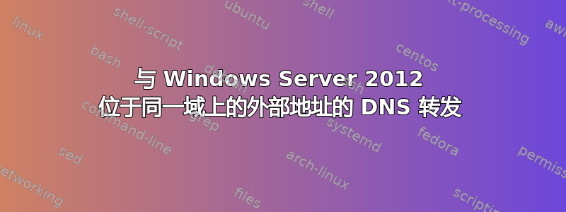 与 Windows Server 2012 位于同一域上的外部地址的 DNS 转发