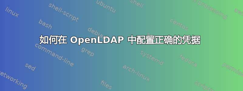 如何在 OpenLDAP 中配置正确的凭据