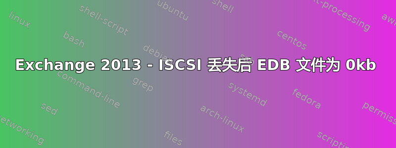 Exchange 2013 - ISCSI 丢失后 EDB 文件为 0kb