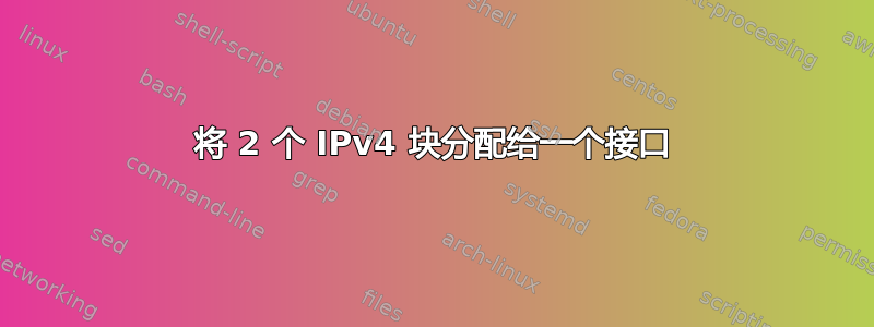 将 2 个 IPv4 块分配给一个接口