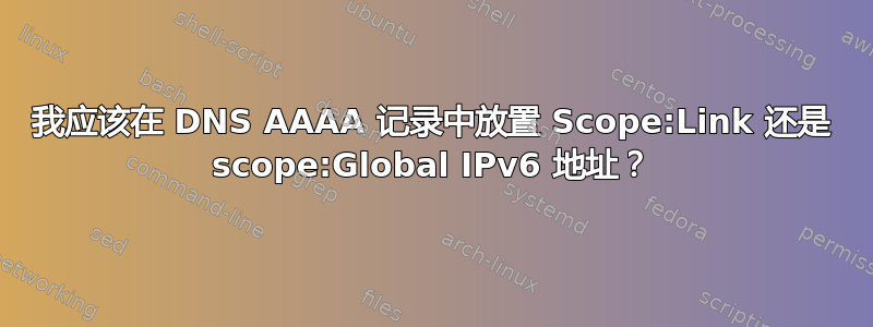 我应该在 DNS AAAA 记录中放置 Scope:Link 还是 scope:Global IPv6 地址？