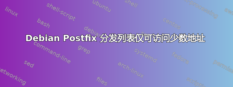 Debian Postfix 分发列表仅可访问少数地址