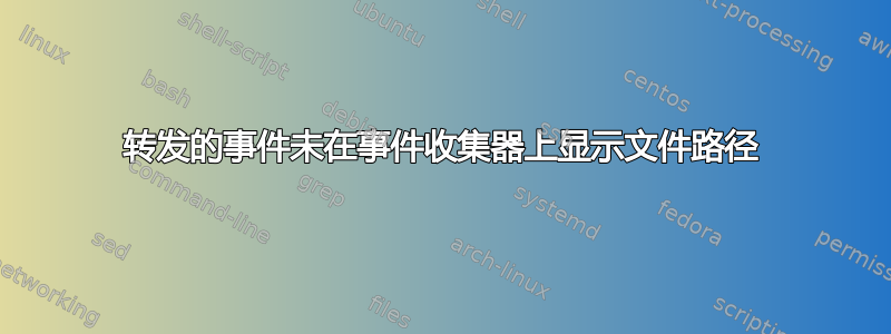 转发的事件未在事件收集器上显示文件路径