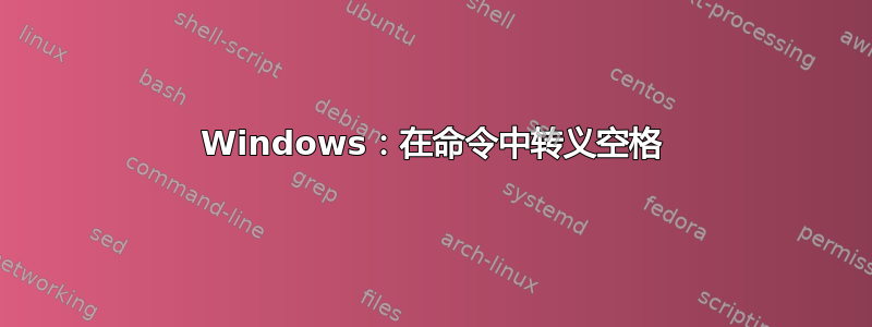 Windows：在命令中转义空格