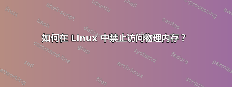 如何在 Linux 中禁止访问物理内存？