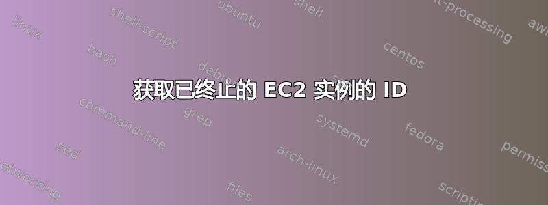 获取已终止的 EC2 实例的 ID