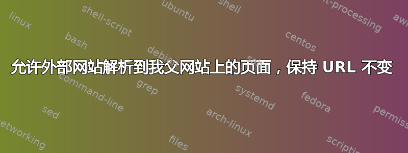 允许外部网站解析到我父网站上的页面，保持 URL 不变