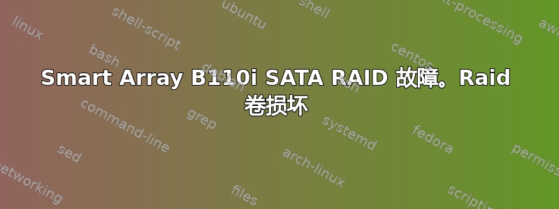 Smart Array B110i SATA RAID 故障。Raid 卷损坏