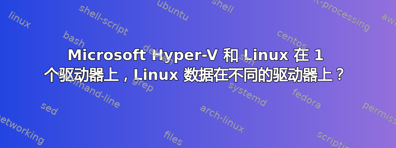 Microsoft Hyper-V 和 Linux 在 1 个驱动器上，Linux 数据在不同的驱动器上？