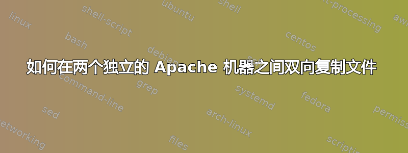 如何在两个独立的 Apache 机器之间双向复制文件