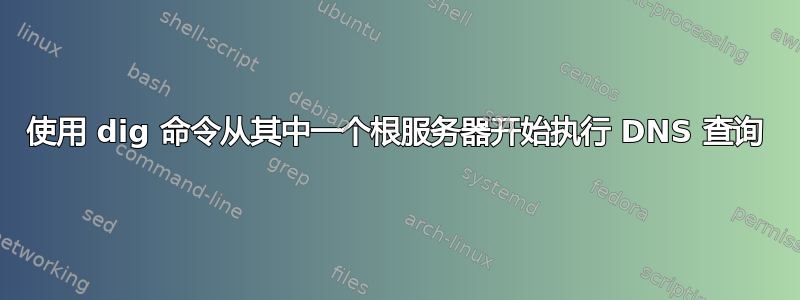 使用 dig 命令从其中一个根服务器开始执行 DNS 查询