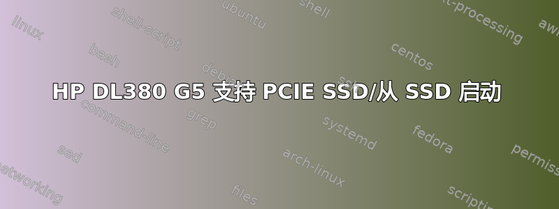 HP DL380 G5 支持 PCIE SSD/从 SSD 启动