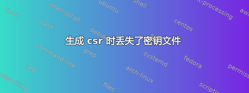 生成 csr 时丢失了密钥文件