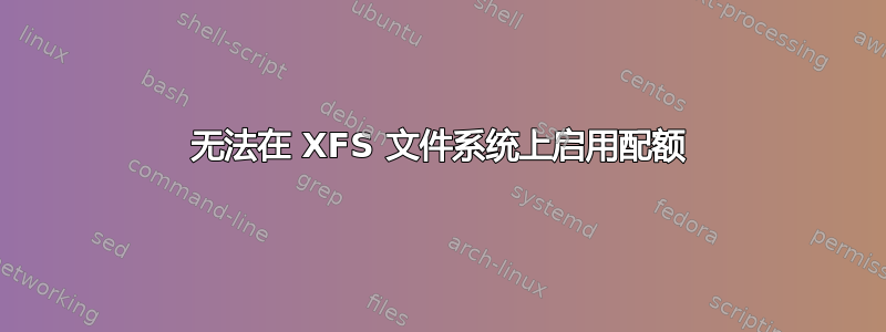 无法在 XFS 文件系统上启用配额