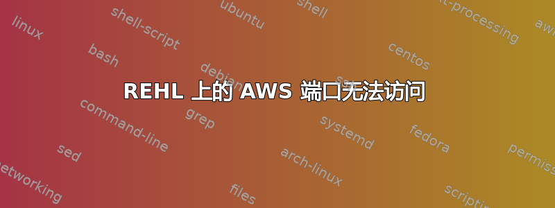 REHL 上的 AWS 端口无法访问