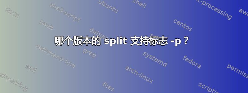 哪个版本的 split 支持标志 -p？