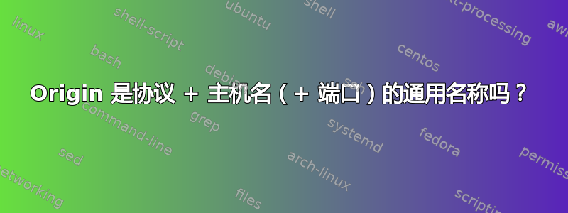 Origin 是协议 + 主机名（+ 端口）的通用名称吗？