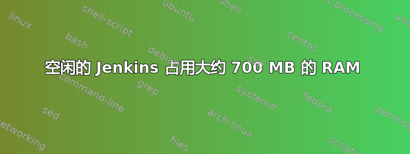 空闲的 Jenkins 占用大约 700 MB 的 RAM