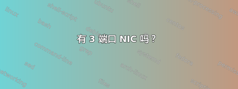 有 3 端口 NIC 吗？