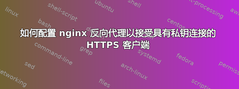 如何配置 nginx 反向代理以接受具有私钥连接的 HTTPS 客户端