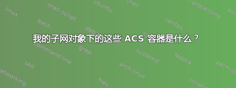 我的子网对象下的这些 ACS 容器是什么？