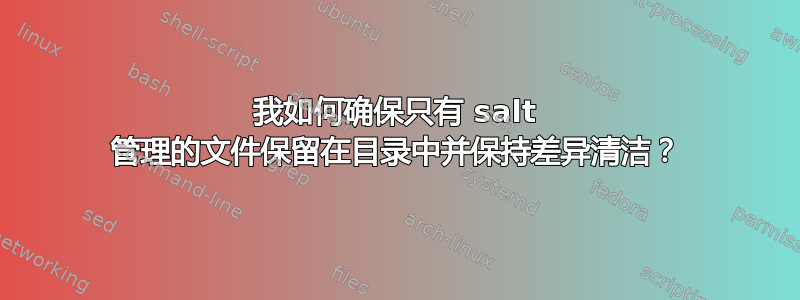 我如何确保只有 salt 管理的文件保留在目录中并保持差异清洁？