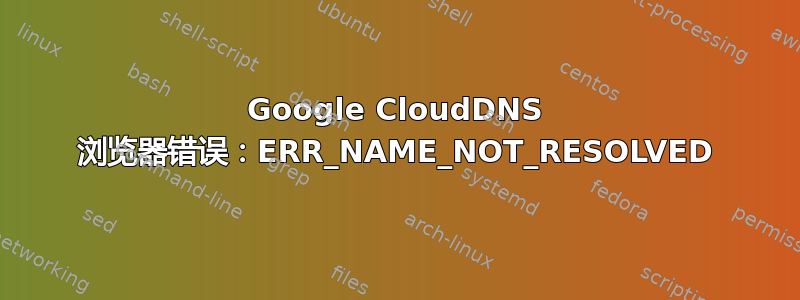 Google CloudDNS 浏览器错误：ERR_NAME_NOT_RESOLVED