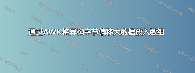 通过AWK将异构字节偏移大数据放入数组