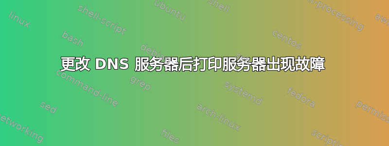 更改 DNS 服务器后打印服务器出现故障