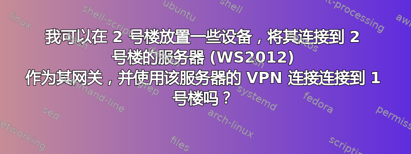 我可以在 2 号楼放置一些设备，将其连接到 2 号楼的服务器 (WS2012) 作为其网关，并使用该服务器的 VPN 连接连接到 1 号楼吗？