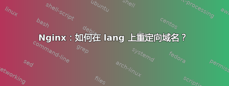 Nginx：如何在 lang 上重定向域名？